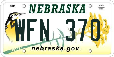 NE license plate WFN370