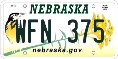 NE license plate WFN375