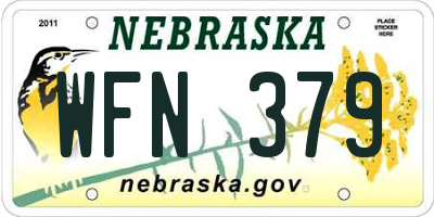 NE license plate WFN379