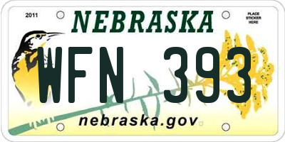 NE license plate WFN393