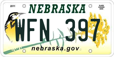 NE license plate WFN397