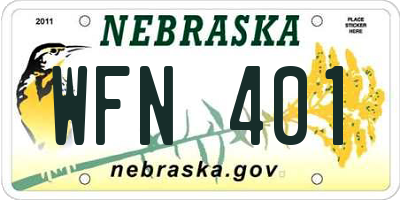 NE license plate WFN401