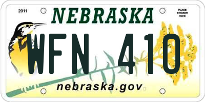 NE license plate WFN410