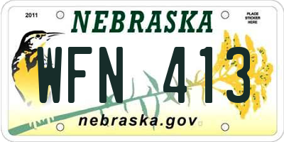 NE license plate WFN413