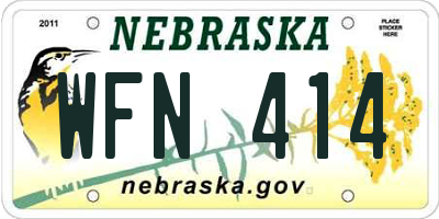 NE license plate WFN414