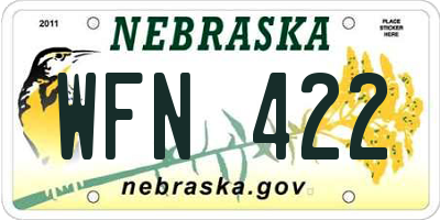 NE license plate WFN422