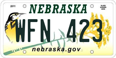 NE license plate WFN423