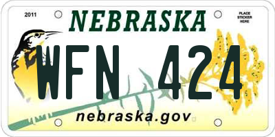 NE license plate WFN424