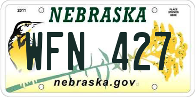 NE license plate WFN427