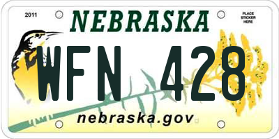 NE license plate WFN428