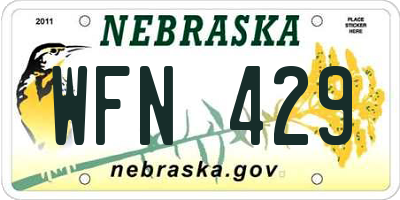 NE license plate WFN429