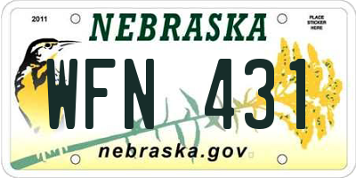NE license plate WFN431