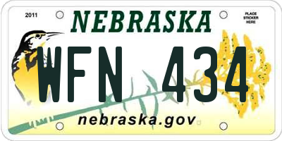 NE license plate WFN434
