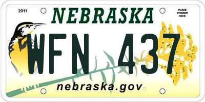 NE license plate WFN437