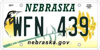 NE license plate WFN439