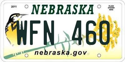 NE license plate WFN460