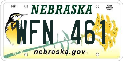 NE license plate WFN461
