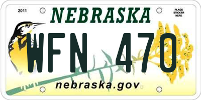 NE license plate WFN470