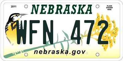 NE license plate WFN472