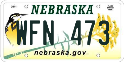 NE license plate WFN473