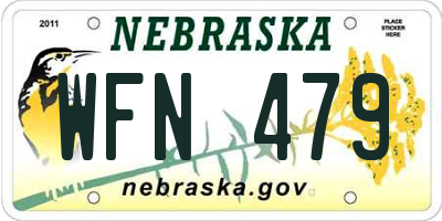NE license plate WFN479