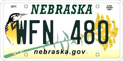 NE license plate WFN480