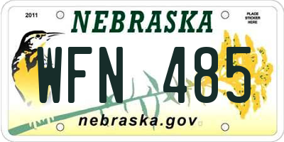 NE license plate WFN485