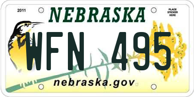 NE license plate WFN495