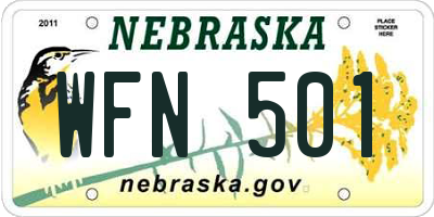 NE license plate WFN501