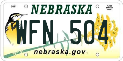 NE license plate WFN504