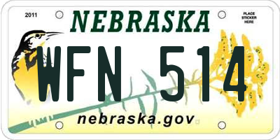 NE license plate WFN514