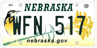 NE license plate WFN517