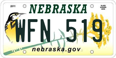 NE license plate WFN519