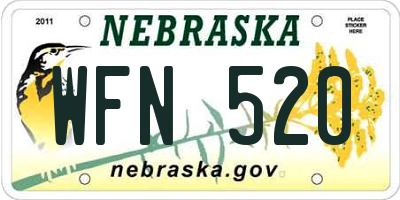 NE license plate WFN520