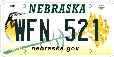 NE license plate WFN521