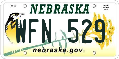 NE license plate WFN529