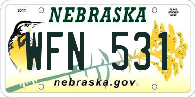 NE license plate WFN531