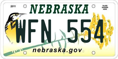 NE license plate WFN554