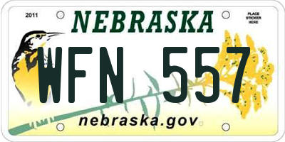 NE license plate WFN557