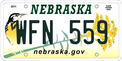 NE license plate WFN559