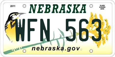 NE license plate WFN563