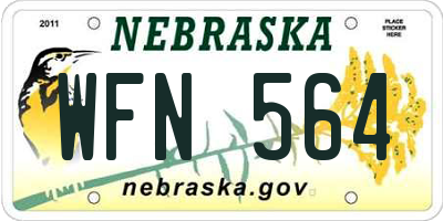 NE license plate WFN564