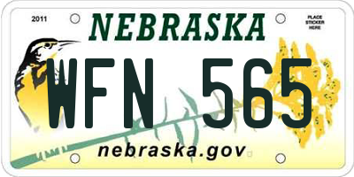 NE license plate WFN565
