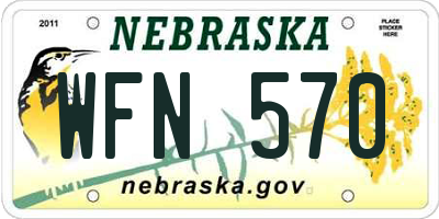 NE license plate WFN570