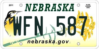 NE license plate WFN587