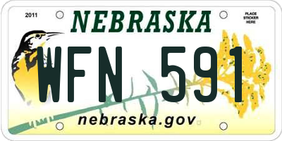 NE license plate WFN591