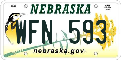 NE license plate WFN593