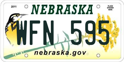 NE license plate WFN595