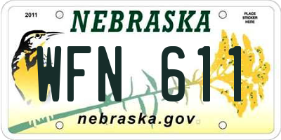 NE license plate WFN611