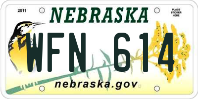 NE license plate WFN614